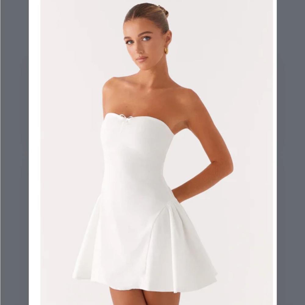 Peppermayo White Strapless A-Line Dress